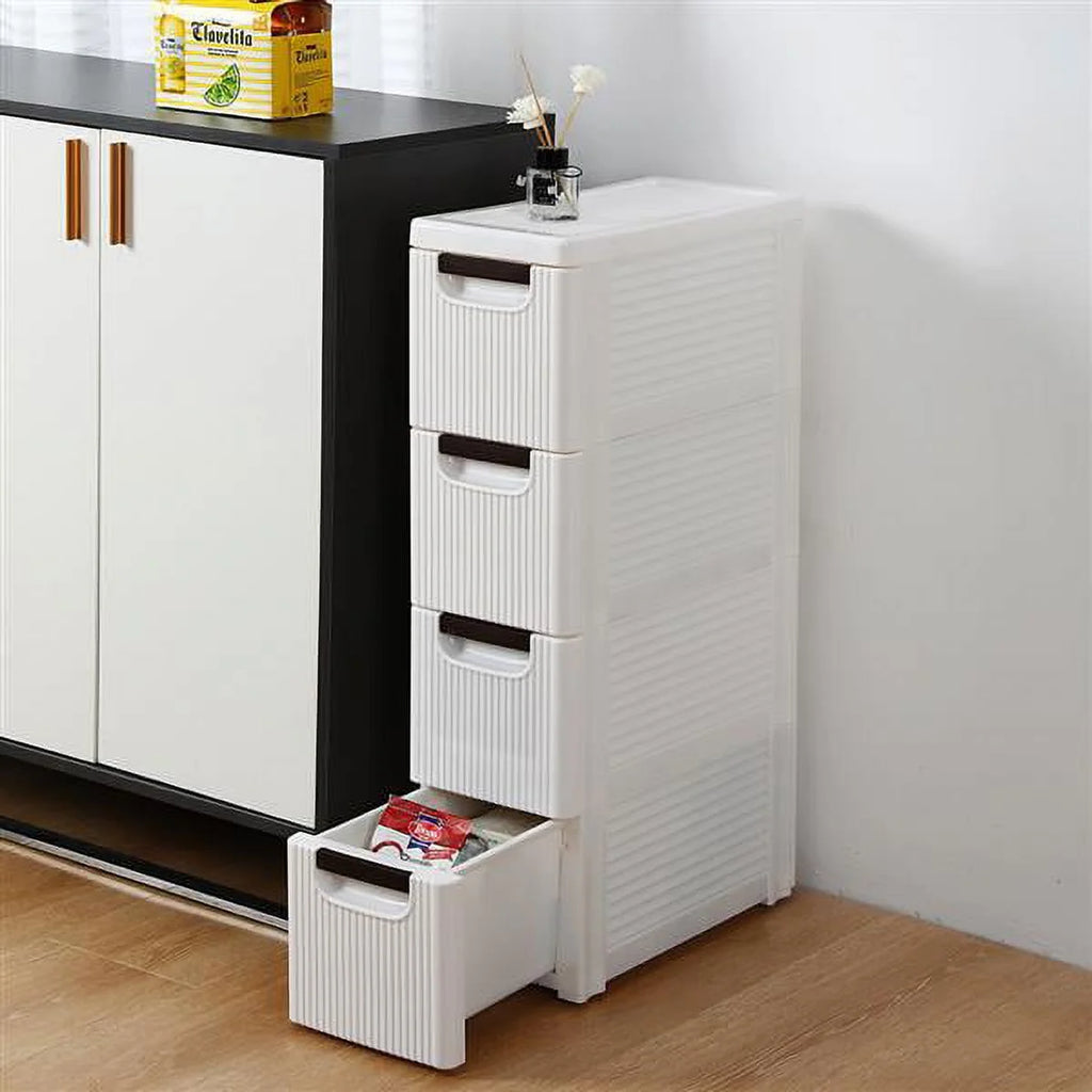 4-Tire Rolling Cart Organizer Unit with Wheels Storage Cabinet O4786