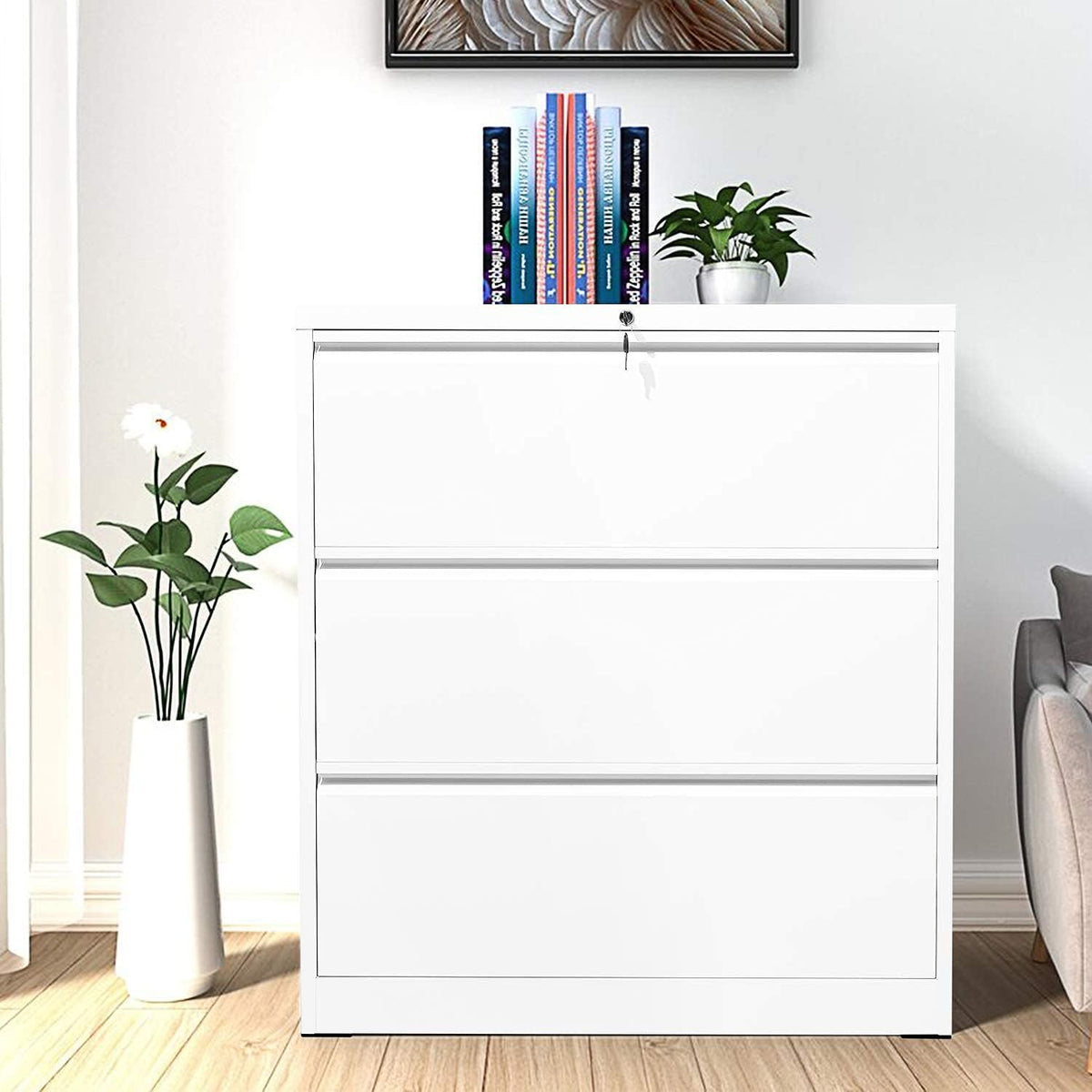 3 Drawer Metal Vertical File Cabinet with Lock F348915