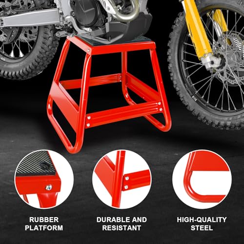 Motorcycle Stand Lift Dirt Bike Stand, Universal Panel Dirtbike Stand Jack Fit for Yamaha Honda Kawasaki, 1000LBS Capacity Removable Maintenance Motocross Stand Red

Motorcycle Dirt Bike Stand 1000LBS Capacity Red B9163