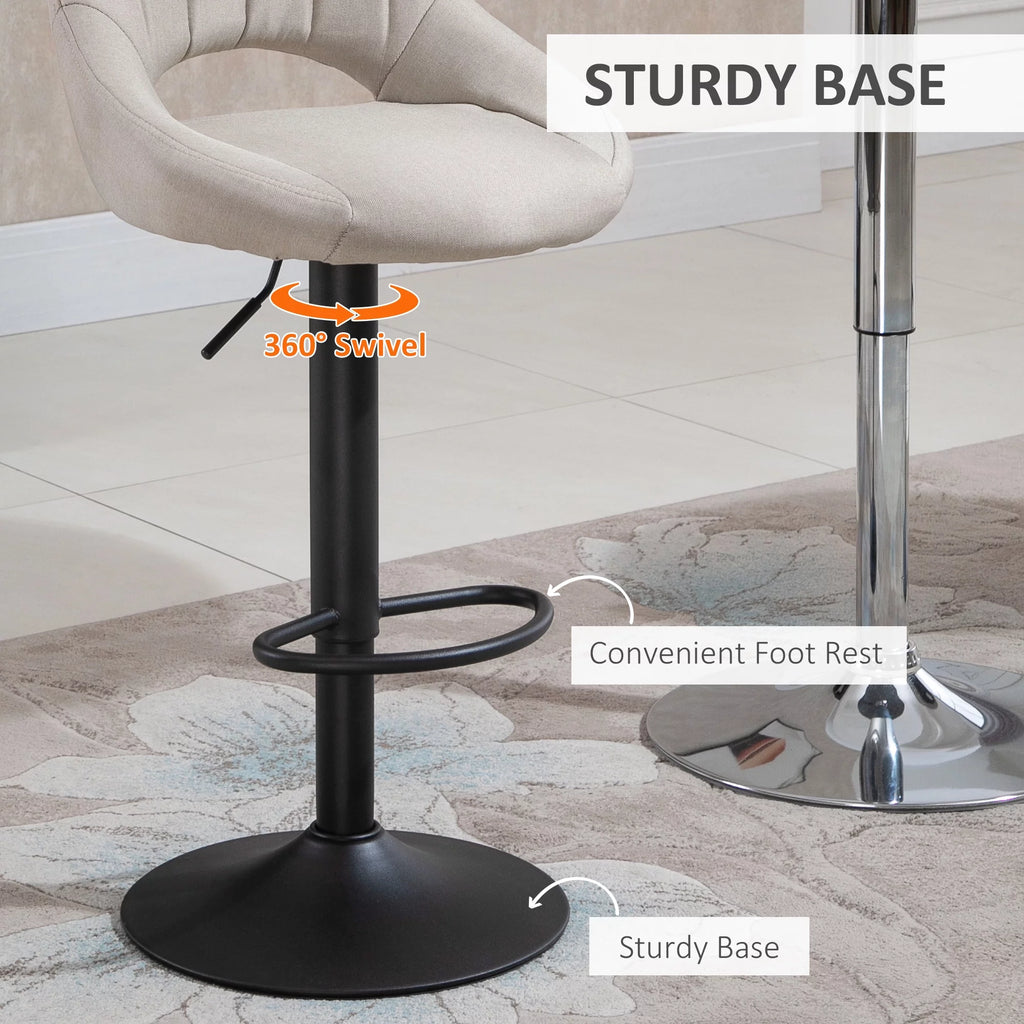 White Adjustable Height Swivel Bar Stool Set of 2 K462
