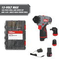 12V Max 3-in-1 Multi-Head Power Drill Set with Battery and Charger and 100-Piece Drill and Drive Tool Set A140