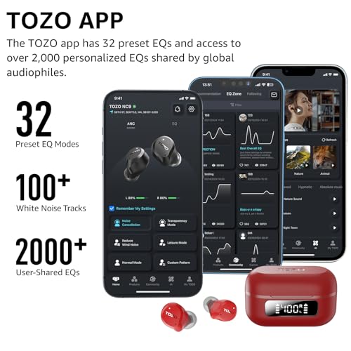 Hybrid Active Noise Cancelling Wireless Earbuds IPX8 Bluetooth 5.3 A8445