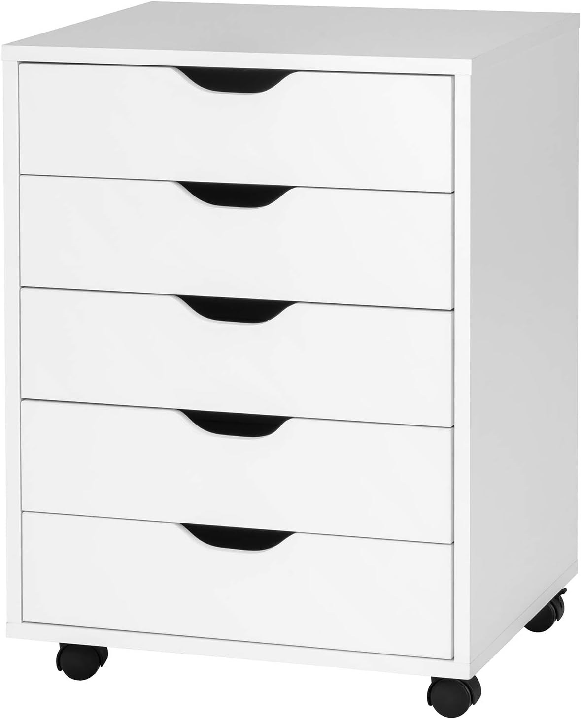 White 5 Drawer Mobile Filing Cabinet B17928