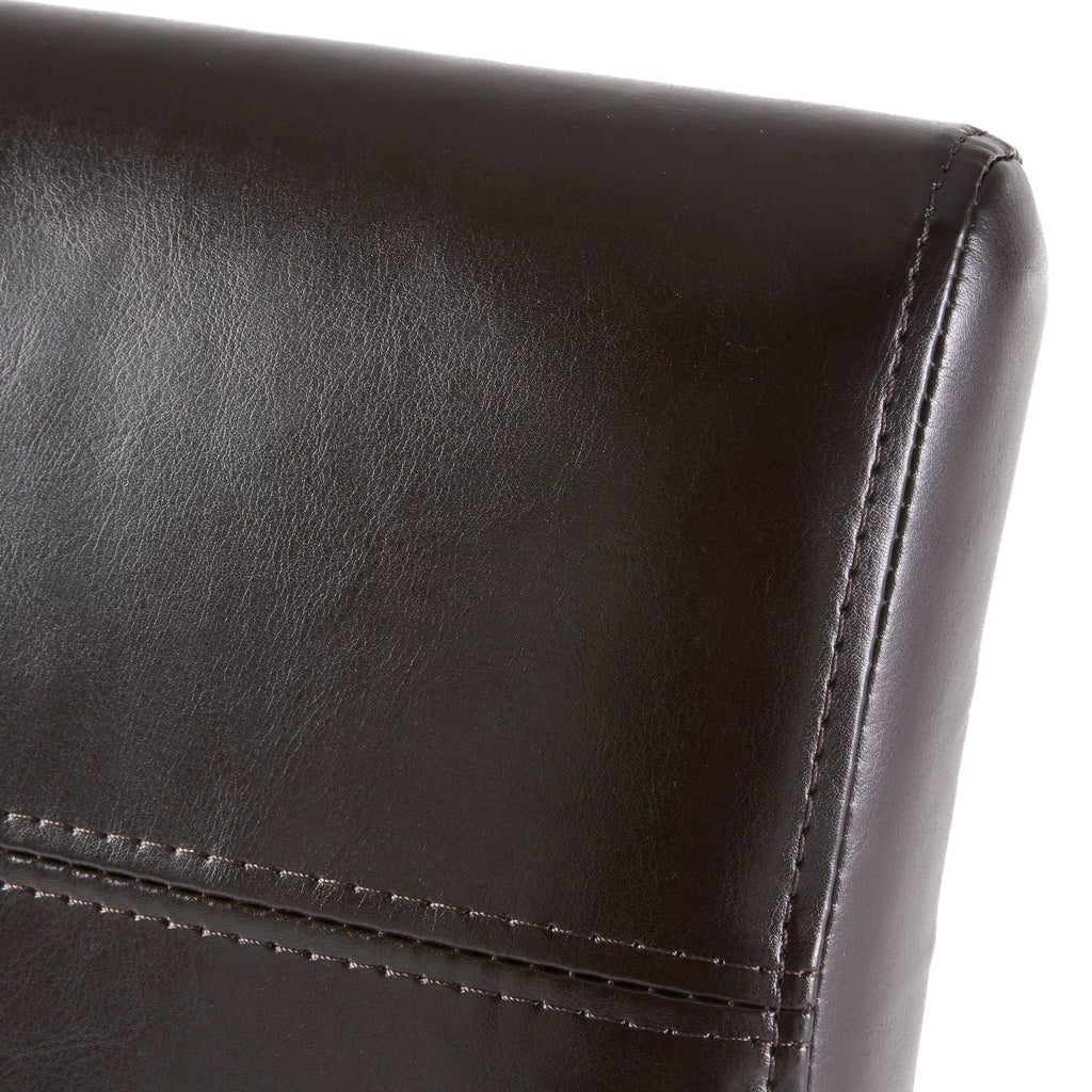 Brown Faux Leather Dining Chairs Set of 2 B998
