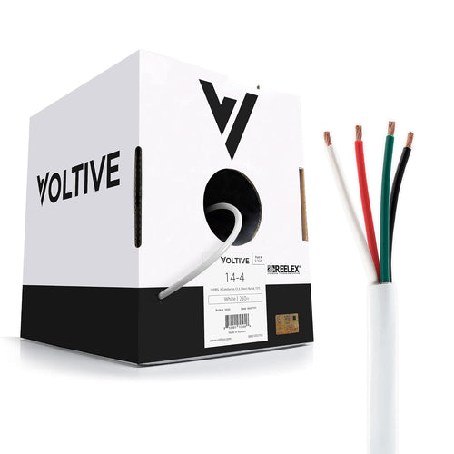 14 AWG 4 Conductor Oxygen-Free Copper Speaker Wire, 500 Foot, White N146702