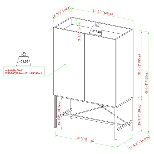 Dark Walnut 2-Door Tall Accent Cabinet C273904