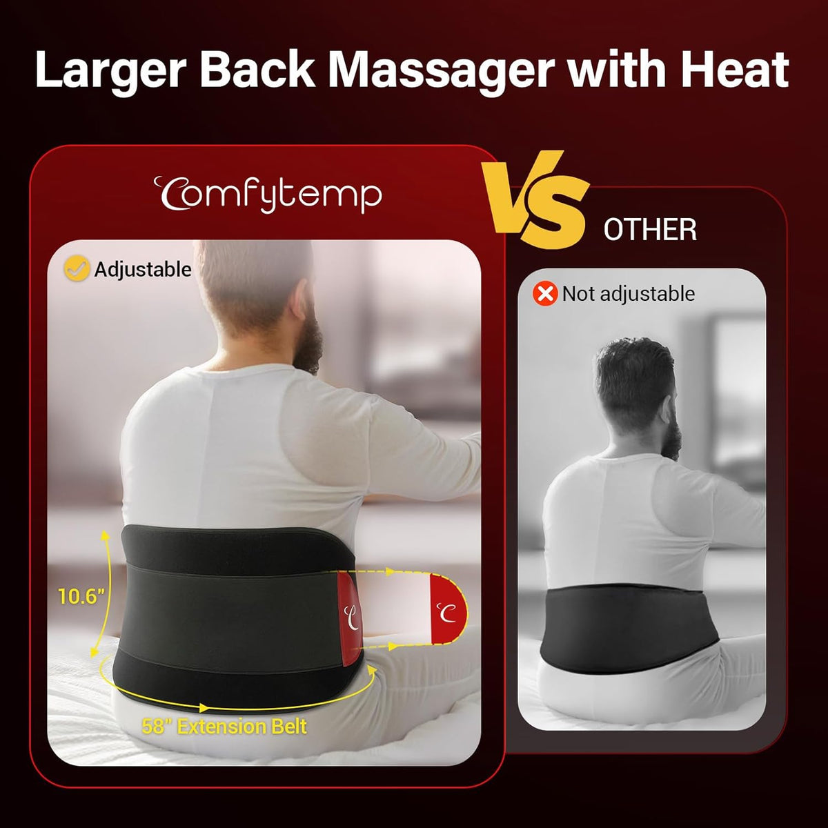 Large Cordless Heating Pad with Massager Z22345