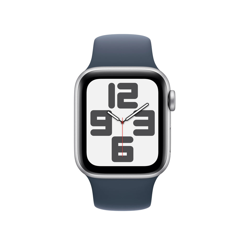 Silver Aluminum 40mm GPS Smartwatch with Storm Blue Sport Band K7936