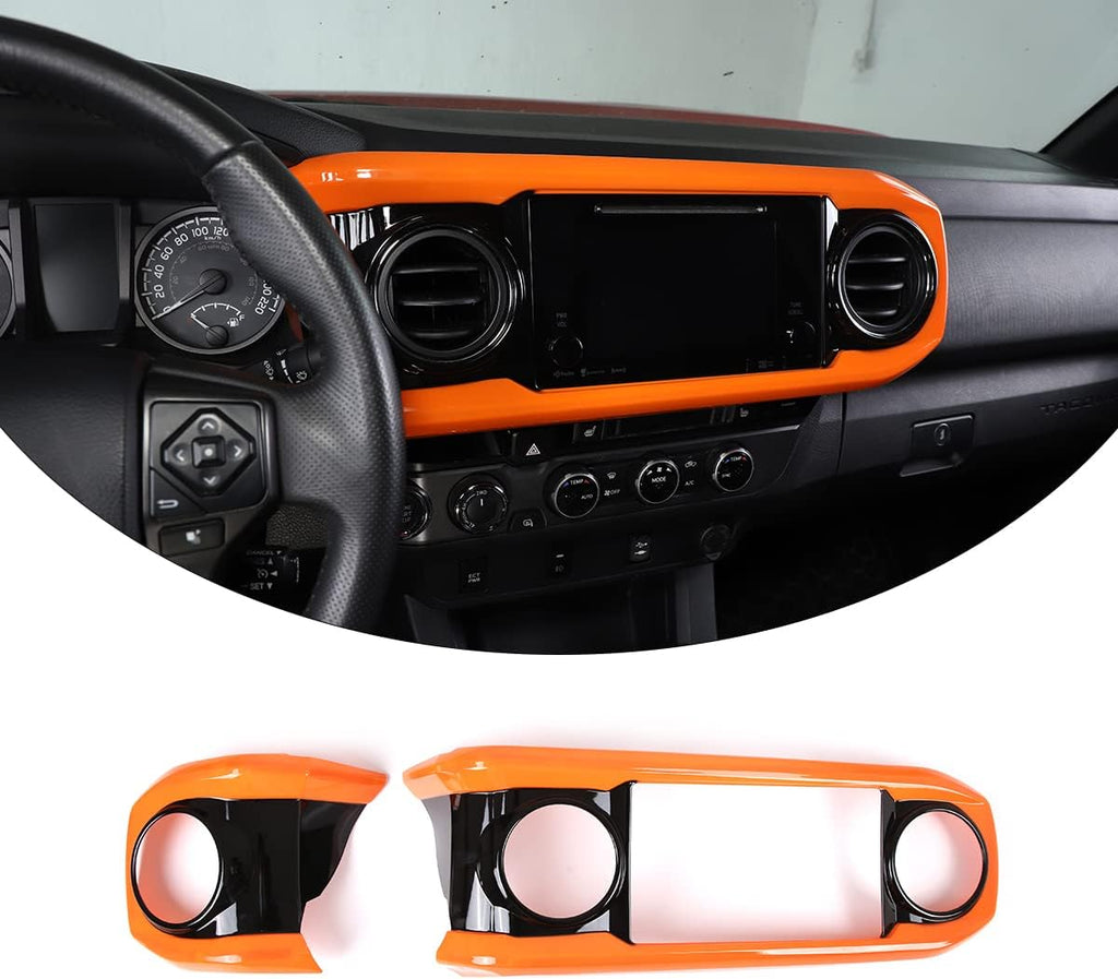 Car ABS Dashboard Panel Cover Trim Stickers Red Black Pack of 2 L25727