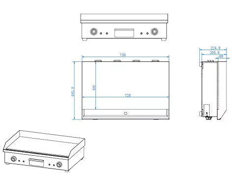4400W Commercial Electric Counter-top Griddle with Thermostatic Controls T770005