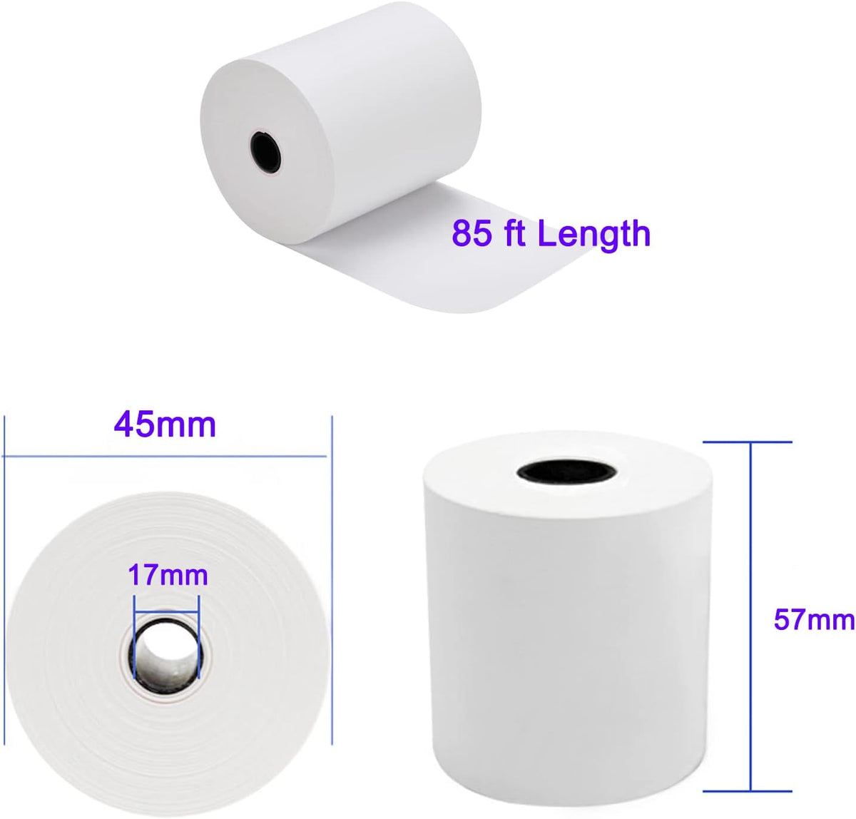 2 1/4inch*85ft Thermal Receipt Paper (50 Rolls) V21919