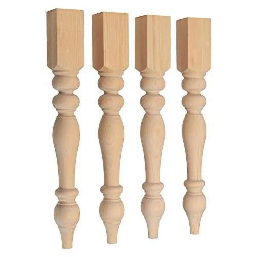Unfinished Turned Table Legs Set Of 4 U41359