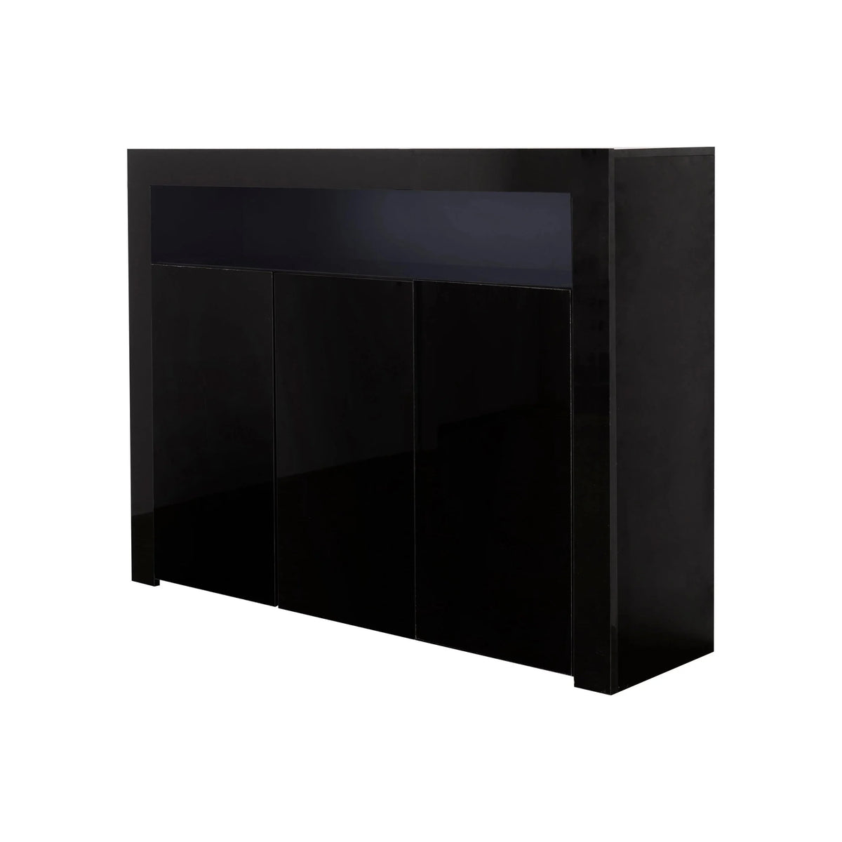 Black High Gloss Sideboard Storage Cabinet with LED Light Q8031