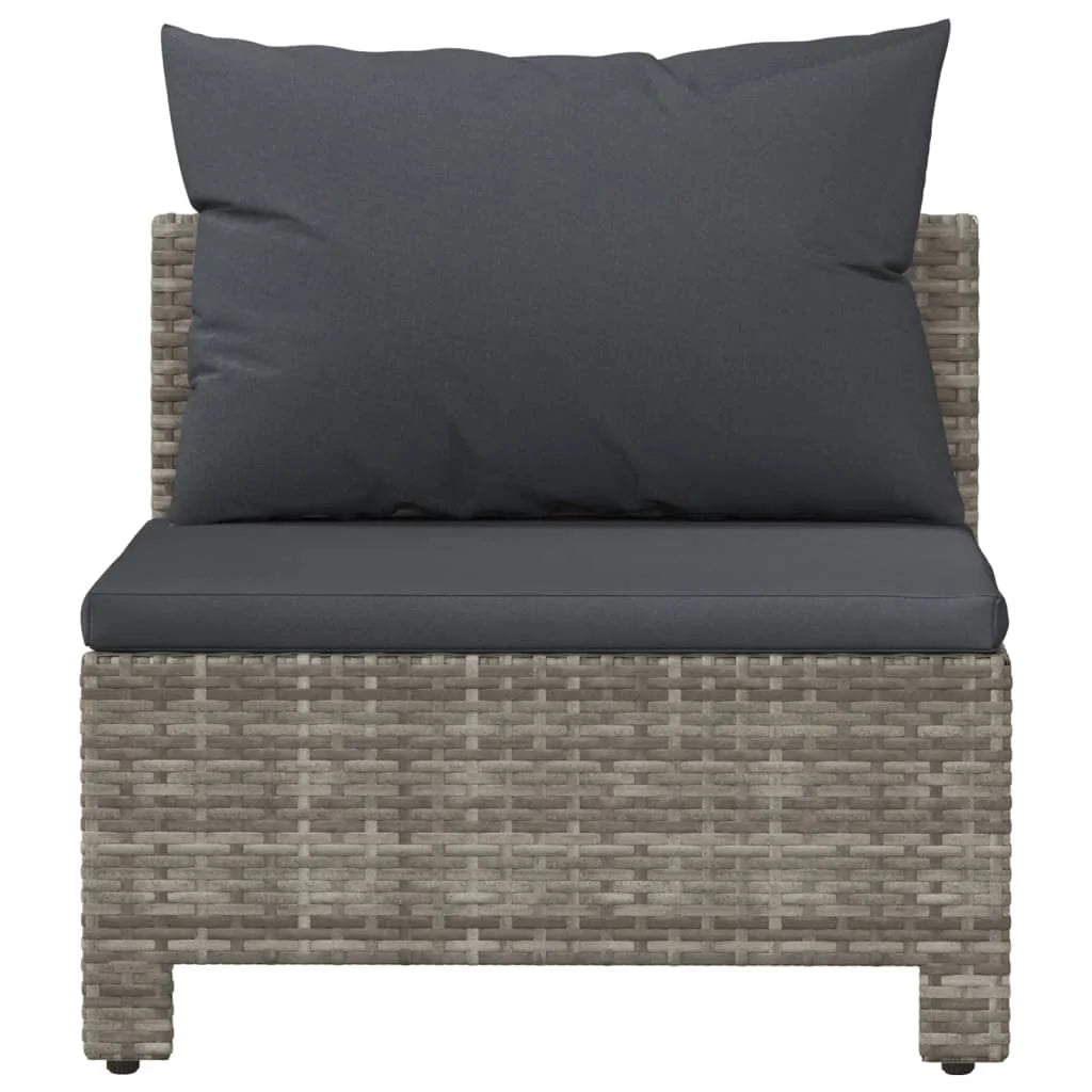Gray Poly Rattan Patio Sofa with Cushion R855775