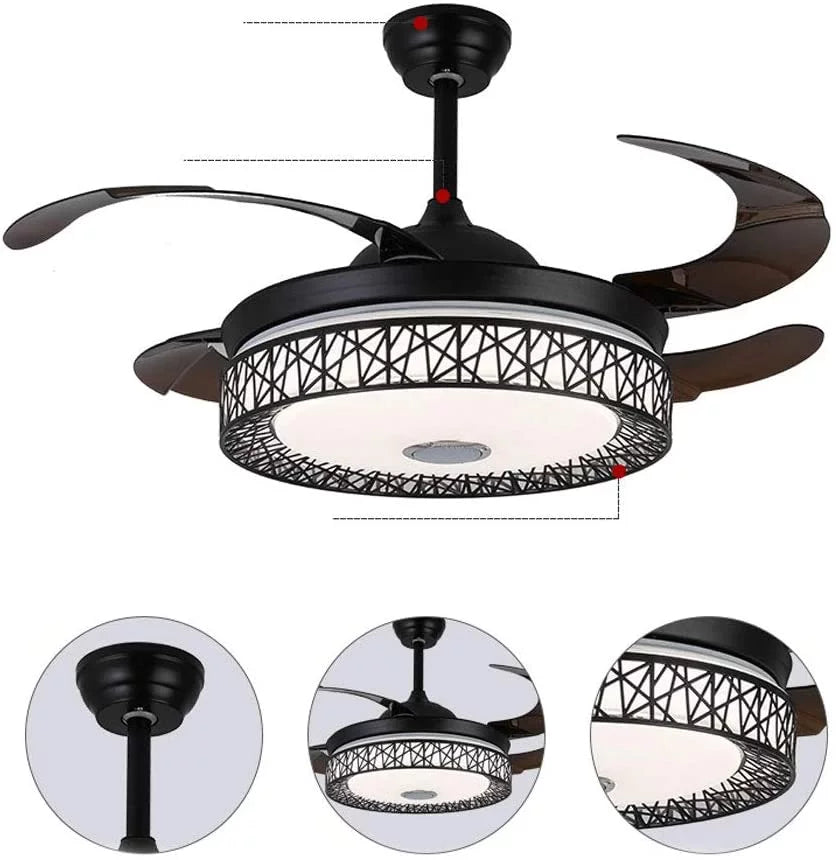 42 Inch Black Ceiling Fan Light with Remote H904