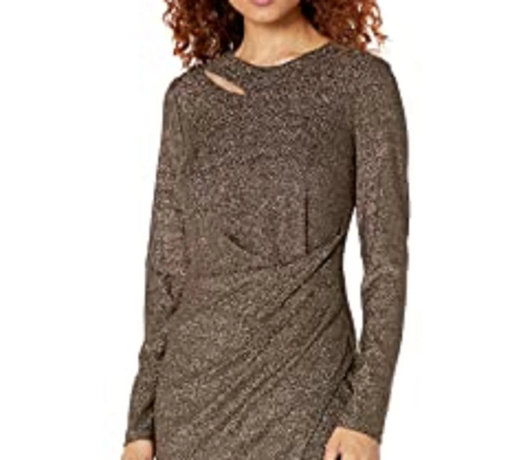 Metallic Cut-Out Bodycon Dress K2508