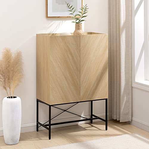 Dark Walnut 2-Door Tall Accent Cabinet C273904