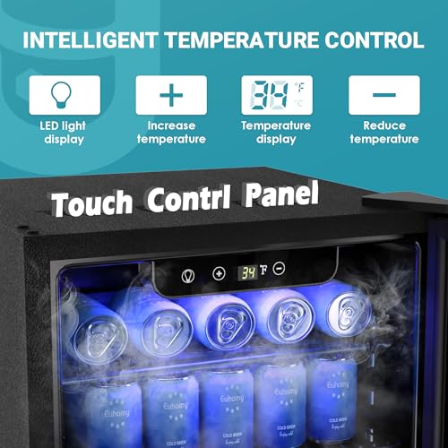 100 Can Beverage Refrigerator Mini Fridge with Glass Door, 2.7 cu.ft O596074