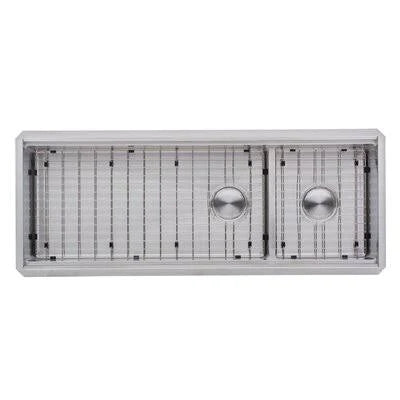 48x22 Double Basin Undermount Kitchen Sink with Basket Strainer L899