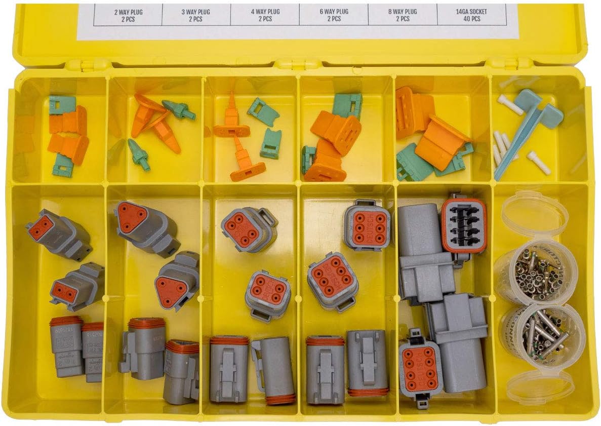 Gray Automotive Electrical Connectors 14-20 Gauge 125 Piece Kit with Crimp Tool G8866