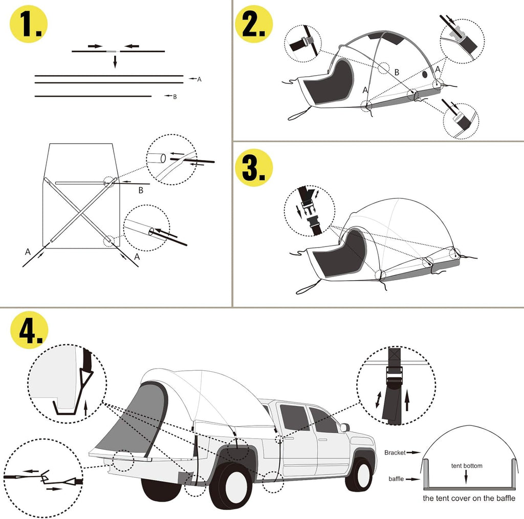 6.5 ft Waterproof Truck Bed Tent S1172