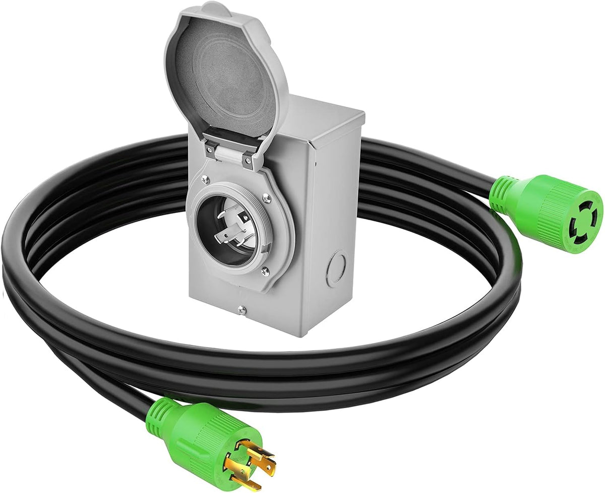 30 Amp Generator Cord 15FT with Power Inlet Box M397