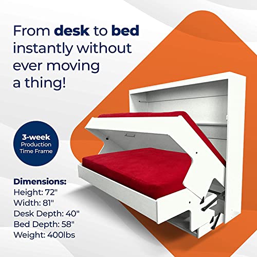 Queen Horizontal Murphy Bed with Desk Z1995