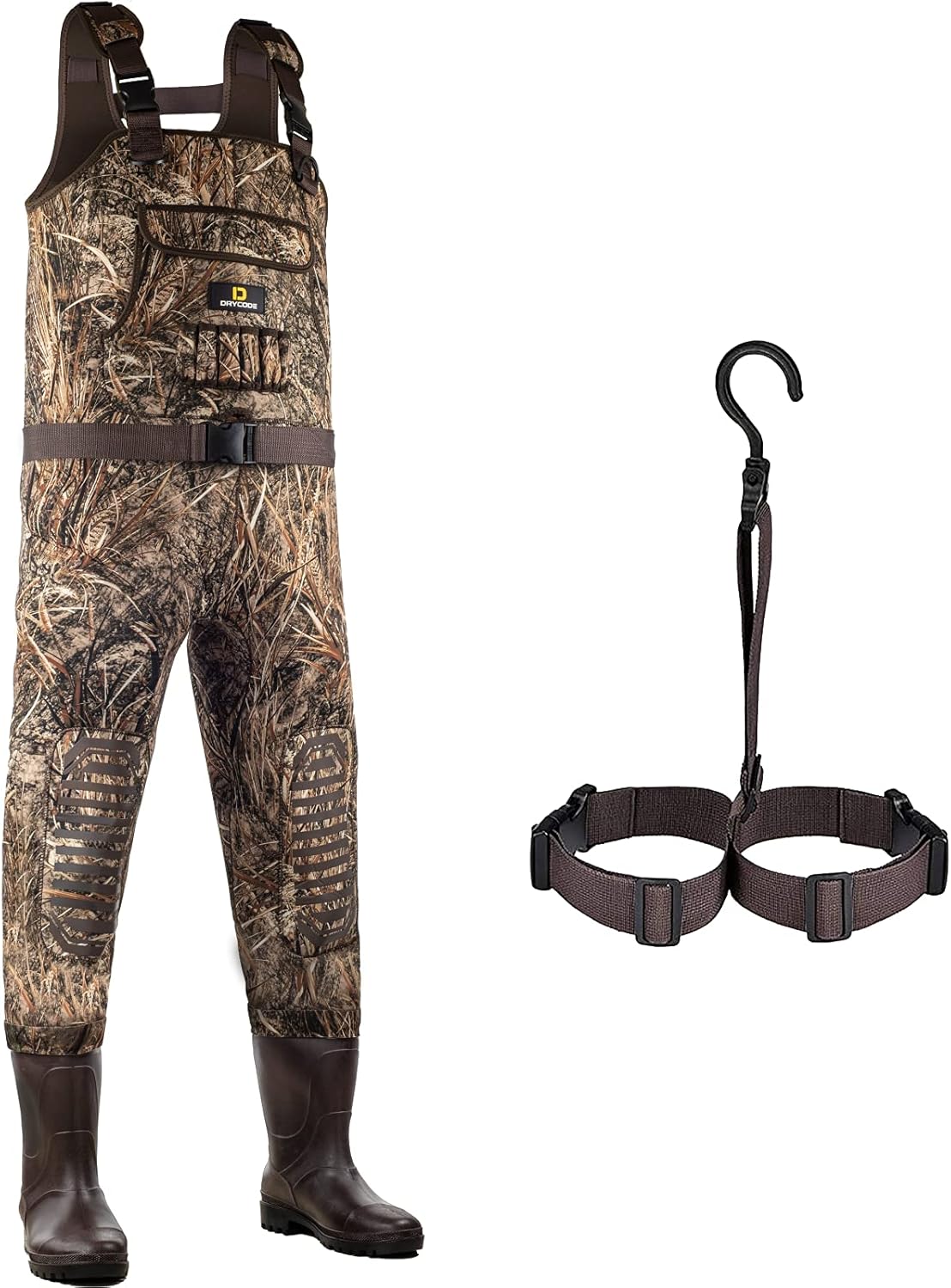 Waterproof Neoprene Camo Chest Waders with Boots E909623