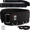 Belt for Cable Machine with 5 Attachment Points, 2 Straps (40” & 27”) and 3 Metal Snap Hooks V1395