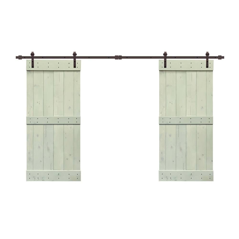 Stained Double Barn Door with Hardware Kit K150
