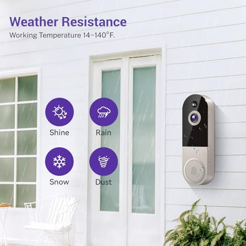 Black 1080P Wireless Video Doorbell Camera with Night Vision Y420