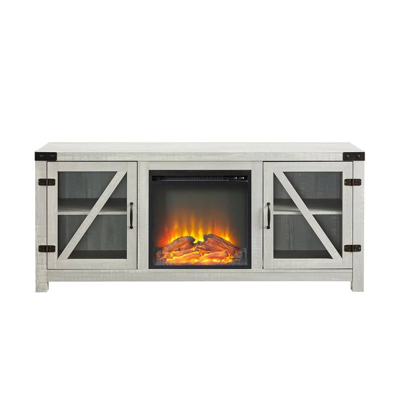 Glass Door Fireplace Console C650