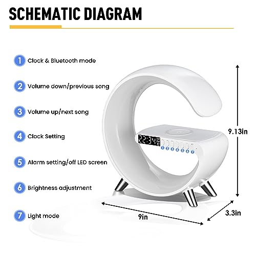 White Smart LED Table Lamp with Wireless Charger T952685