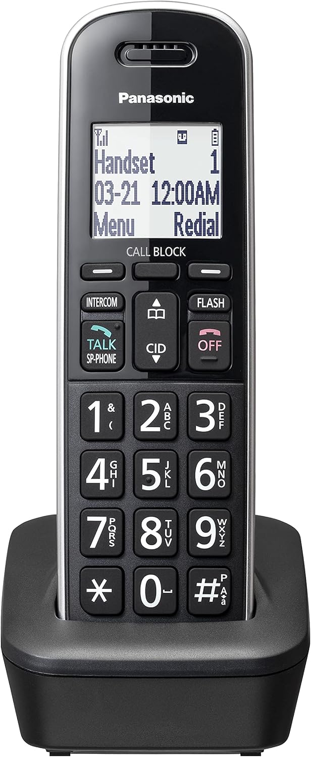Expandable Corded/Cordless Phone System with Answering Machine and Call Blocking, 2 Handsets, Black A3675