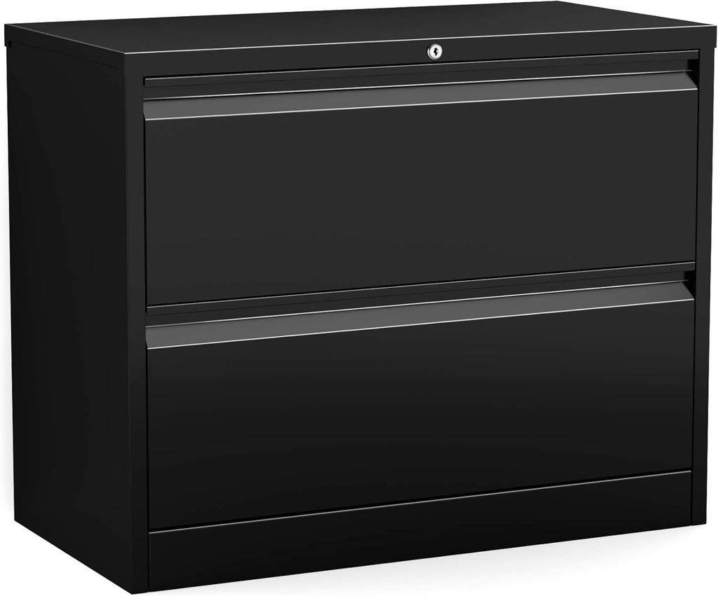 White 2 Drawer Metal Lateral File Cabinet with Lock P452773