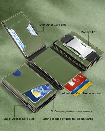 Slim Wallet Pop Up Card Holder with RFID Blocking M268721