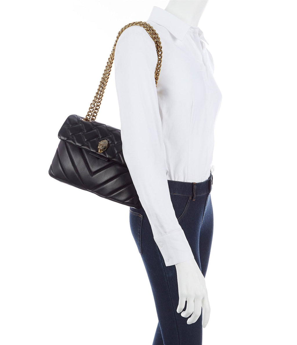 Black Quilted Leather Shoulder Bag Y728646