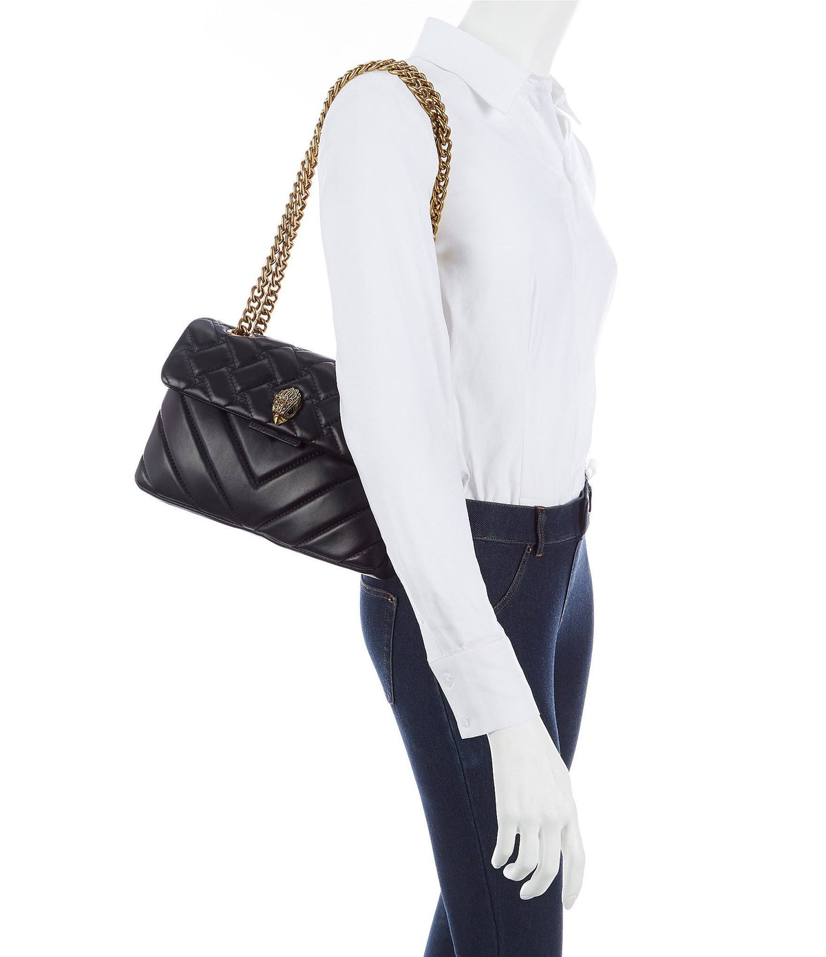 Black Quilted Leather Shoulder Bag Y728646