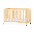 Full-Size Folding Wood Crib with Foam Mattress and Casters P4870
