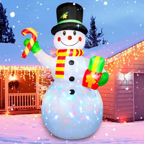 6FT Blow Up Snowman with Gift Box LEDs Christmas Inflatables P319