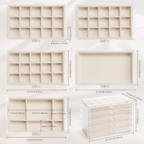 5 Drawers Clear Acrylic Jewelry Box M172860