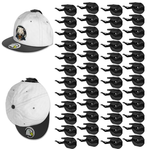 22 Pack Adhesive Black Hat Hooks for Wall C1925