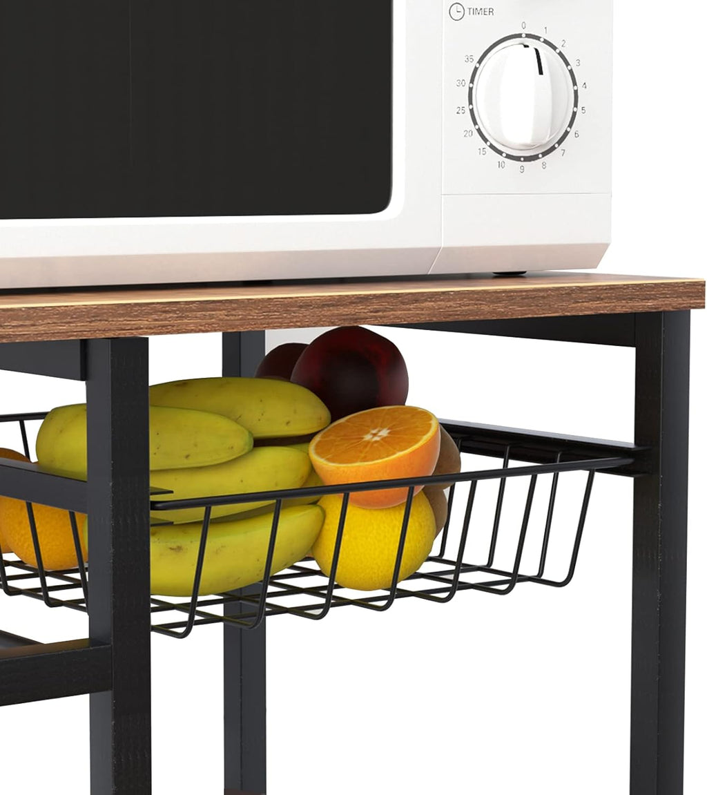 3-Tier Kitchen Baker's Rack with Drawer Black O284661