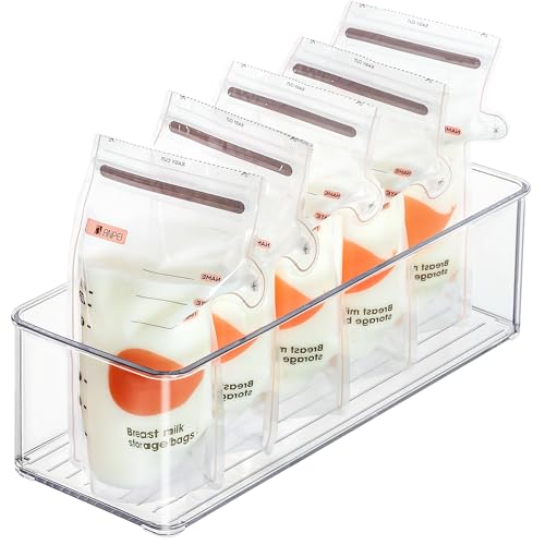 8 PACK Clear Stackable Storage Bins with Side Handles T905