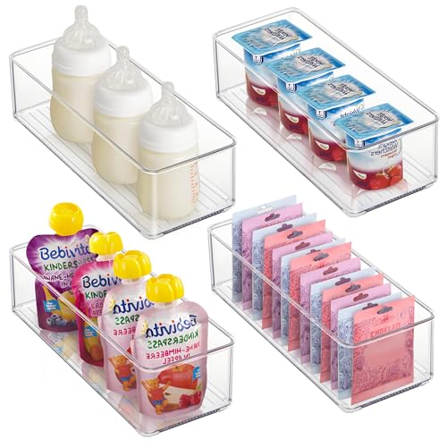 8 PACK Clear Stackable Storage Bins with Side Handles T905