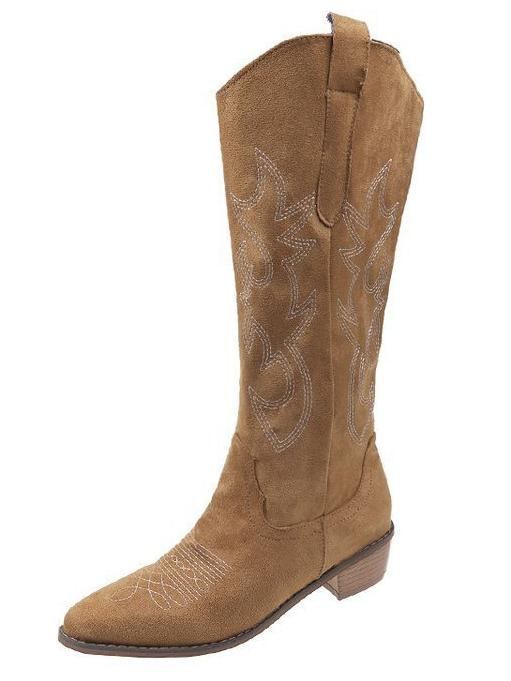 Embroidered Mid-Calf Boots Z432420
