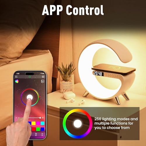 White Smart LED Table Lamp with Wireless Charger T952685