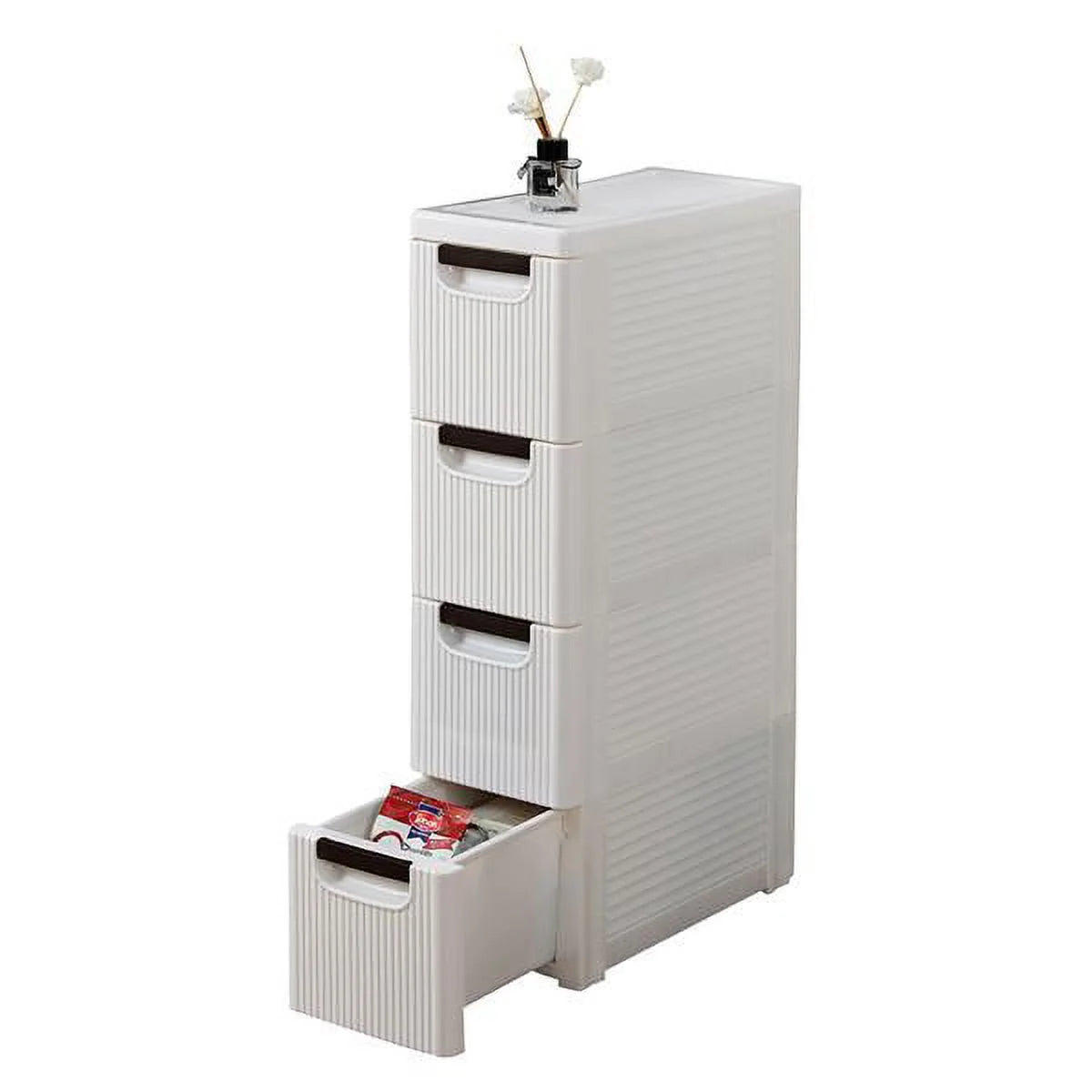 4-Tire Rolling Cart Organizer Unit with Wheels Storage Cabinet O4786