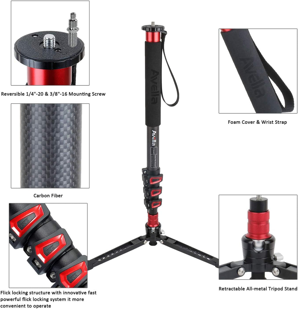 Carbon Fiber 67 Inch Camera Monopod P904963