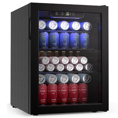 100 Can Beverage Refrigerator Mini Fridge with Glass Door, 2.7 cu.ft O596074